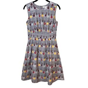 Emily and Fin Lucy Dress with Holiday‎ String of Lights Print Party Retro Small